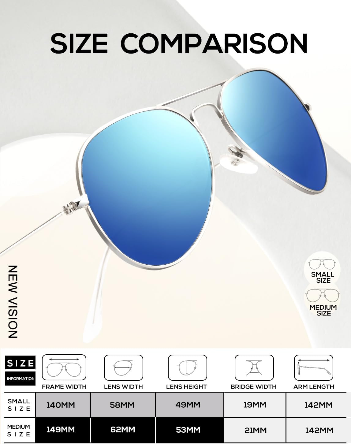 KALIYADI Classic Aviator Sunglasses for Men Women Driving Sun glasses Polarized Lens UV Blocking - Image 3