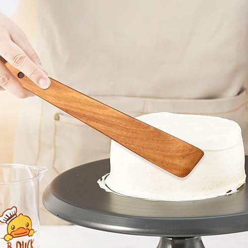 Miniatura 7 de Espátula plana de madera para utensilios de cocina, herramienta de cocina, espátulas raspadoras de madera de teca, espátulas no tóxicas, espátulas