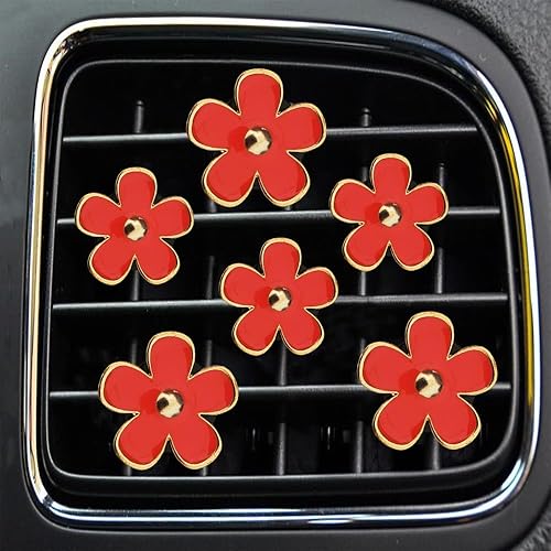 Miniatura 20 de Clips para salidas de aire - 6 piezas de decoración de margaritas para automóvil para salidas de aire y aire acondicionado - Accesorios de Púrpura,
