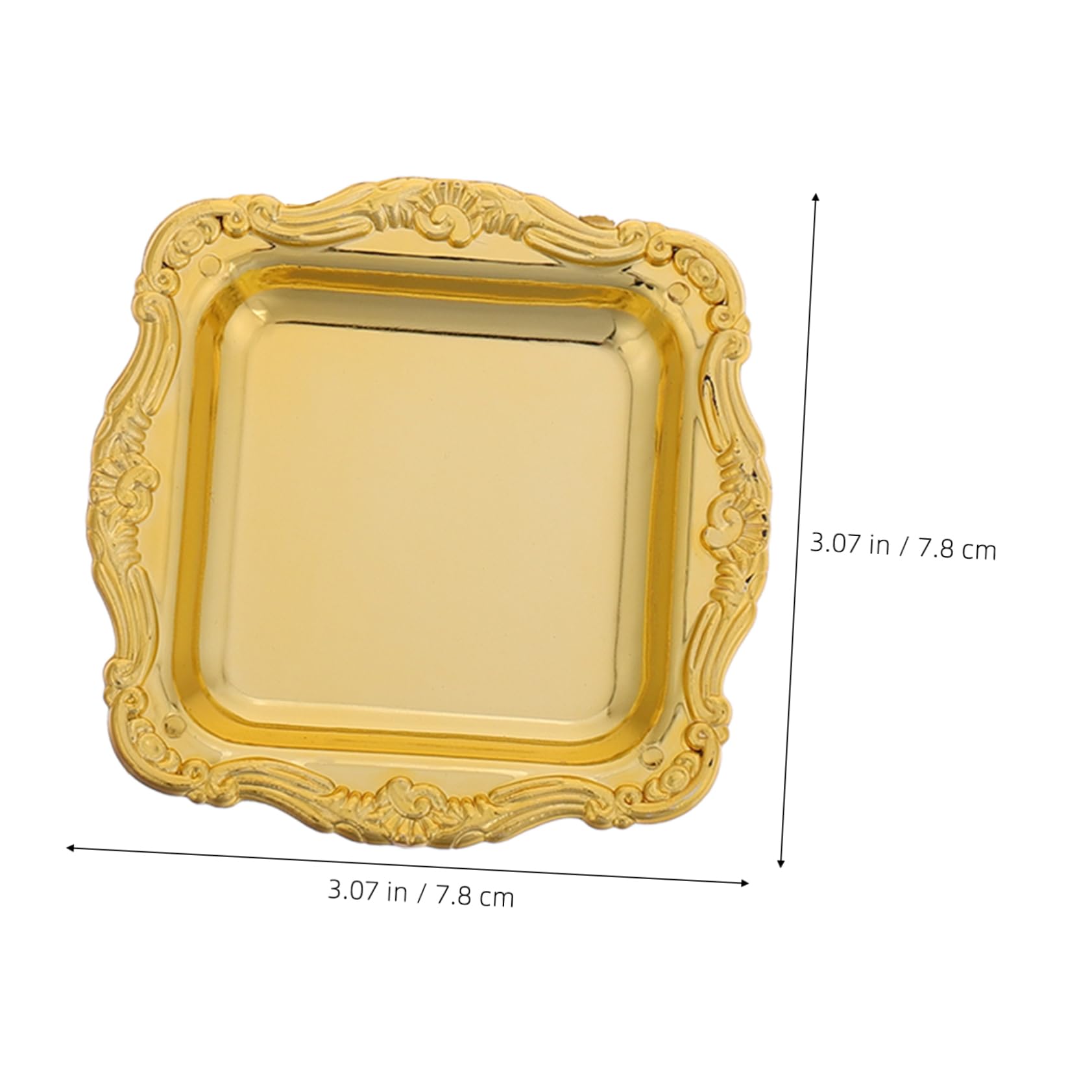SOLUSTRE 10Pcs Elegant Baroque Tray Mini Cake Candy Dessert Plates for Weddings Showers and Parties for Display Photography Luxurious Serving Trays