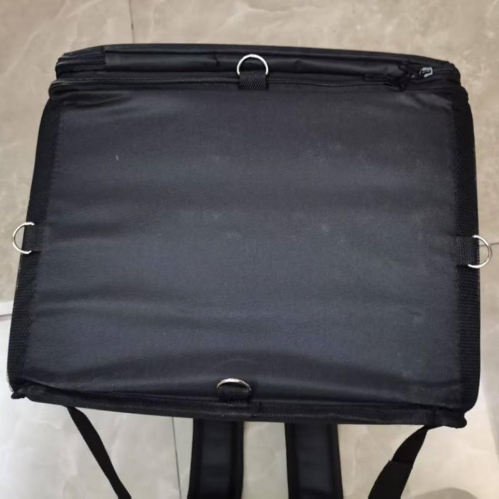 Pizza-Lieferrucksack – erweiterbare, isolierte Lebensmittel-Liefertasche für Fahrrad, strapazierfähiges Oxford-Gewebe 600D mit reflektierenden Streifen und Stützbrettern, 46 l großes Fassungsvermögen