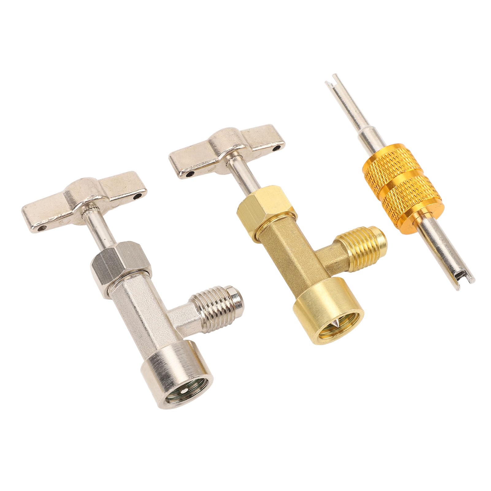 R134A-Dosenhahn, Robinet d'auto-étanchéité pour bouteilles de réfrigérant avec outil pour retirer le noyau de la valve pour climatisation automobile