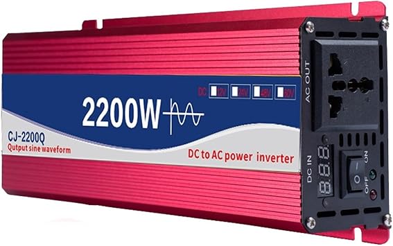 Pure Sine Wave Inverter 1600W 2200W 3000W DC12V/24V to AC 110V 220V Voltage Converter Power Car Inverter Solar Inverter Universal3000W,12V_220V60HZ