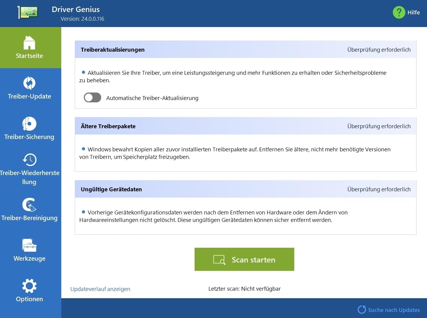 Driver Genius 24 - Treiber nicht suchen, sondern einfach finden! | PRO | 3 Gerät | 1 Benutzer | 1 Jahr | PC Aktivierungscode per Email