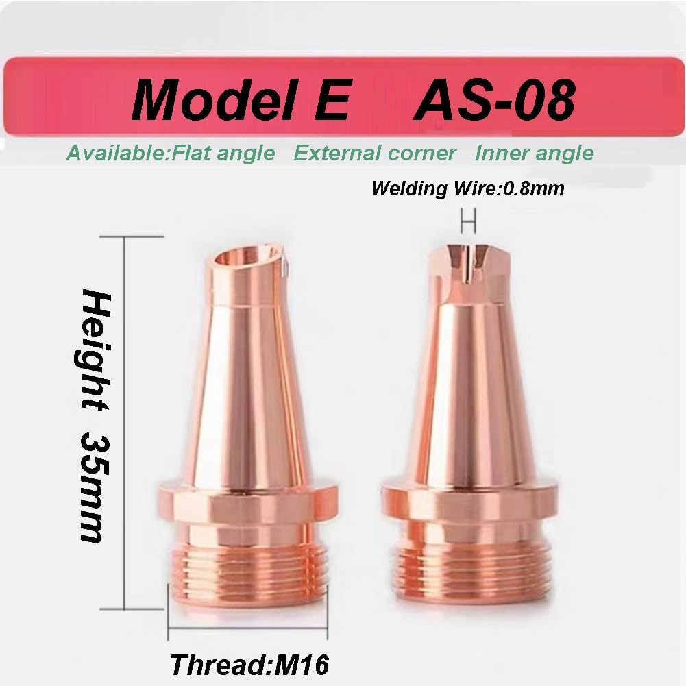 10-Piece Copper Laser Welding Nozzle Kit - For Portable Model D Laser Welding Machine/Gun/Head, Replacement Welding Nozzles(Model E As-08)