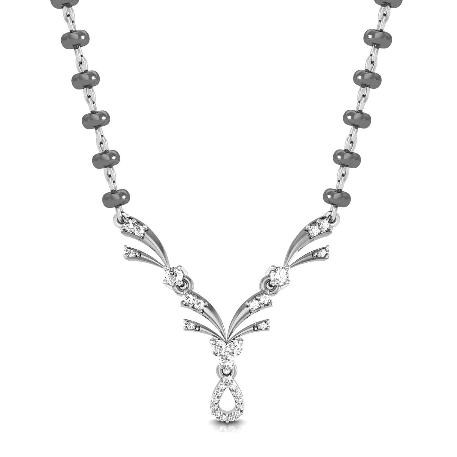 18k (750) White Gold and Diamond Mangalsutra for Women