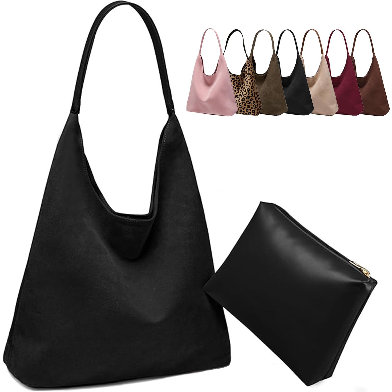 Gipvv Large Work Tote Bags for Women, 2025 Boho Slouchy Suede Purses Handbags