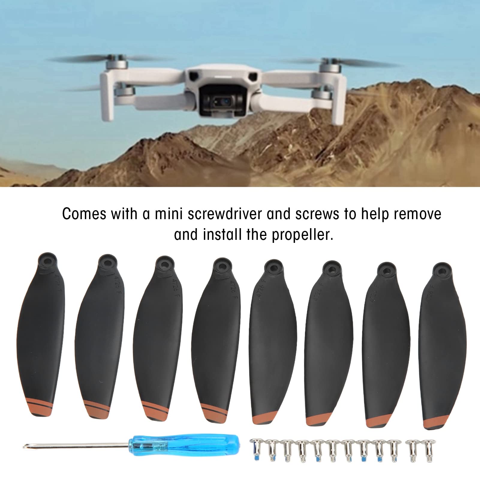 KooingTech 4 works of Drone Propellers, Low Noise Propellers Quick Release Blades for Mini Se/Mini 2 Drone Accessories - Image 4