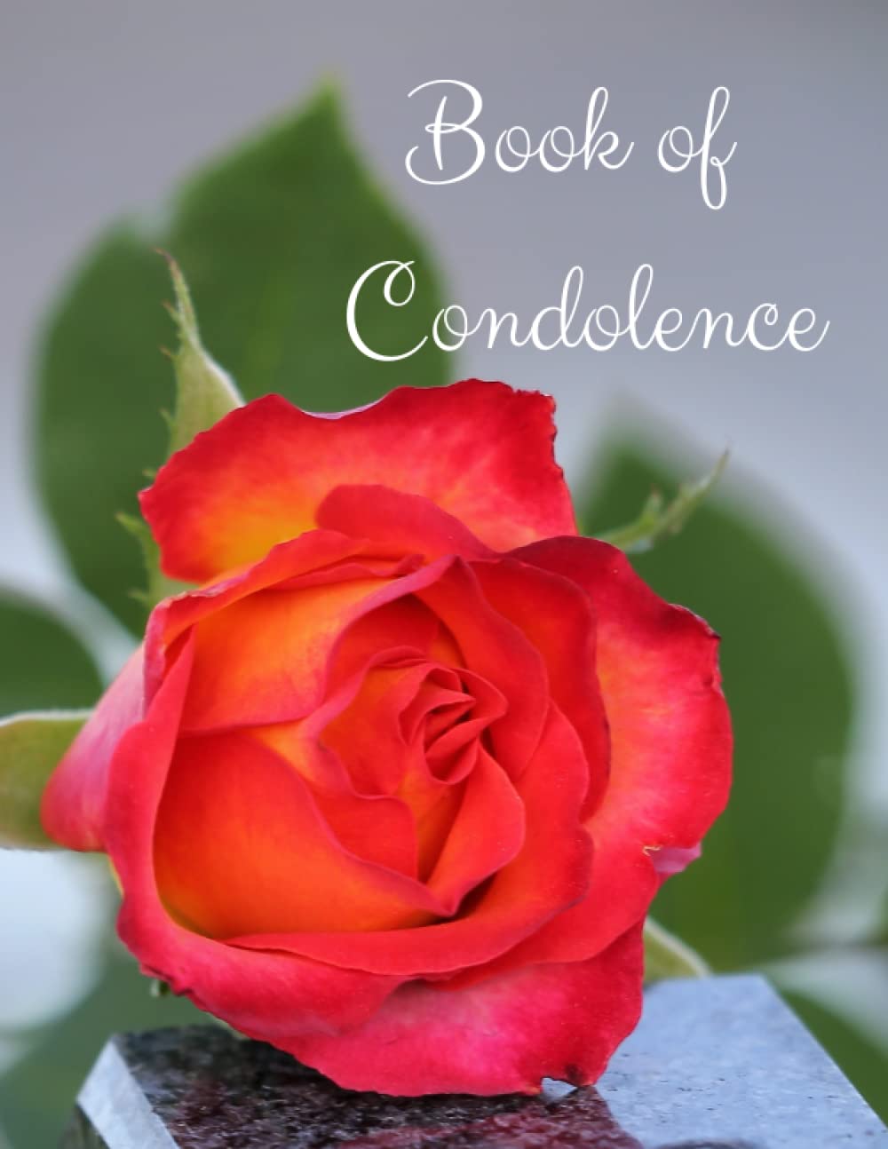 Book of Condolence: Book of Condolence Rose 60 Page 8.5 x 11"