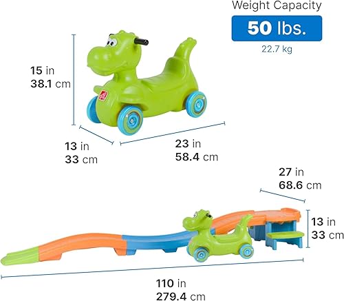 Miniatura 2 de Step2 Dino Dash Up & Down - Coaster - Juguete de montar para niños, auto de empuje, juego para interiores y exteriores, hecho de plástico duradero,