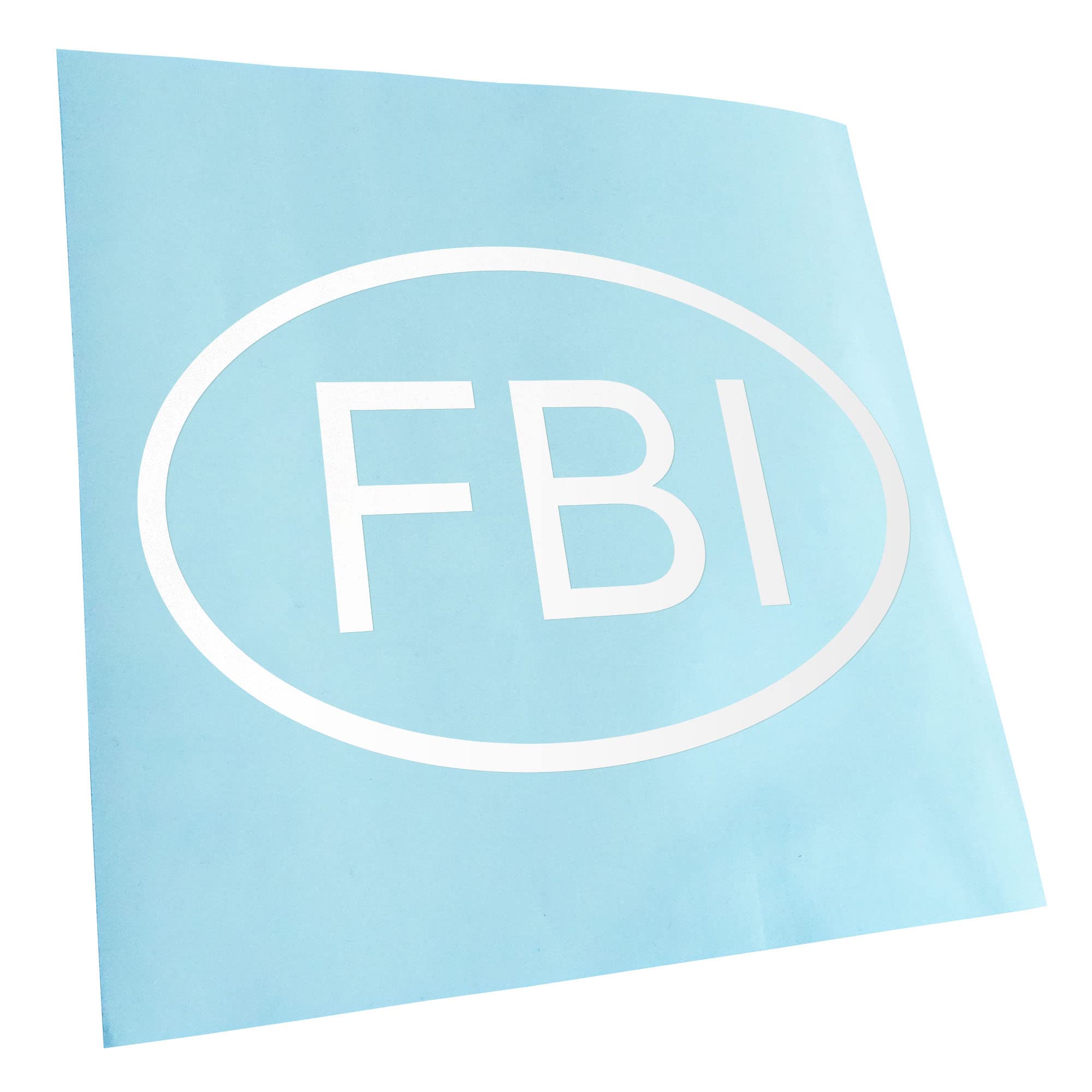 Kiwistar - Car Sticker - White - 50 x 33 cm FBI - Rear Window Car Sticker Weatherproof for Car Truck Moped Truck - Sticker Exterior Self-Adhesive Tuning Accessories for Window Vehicle Window