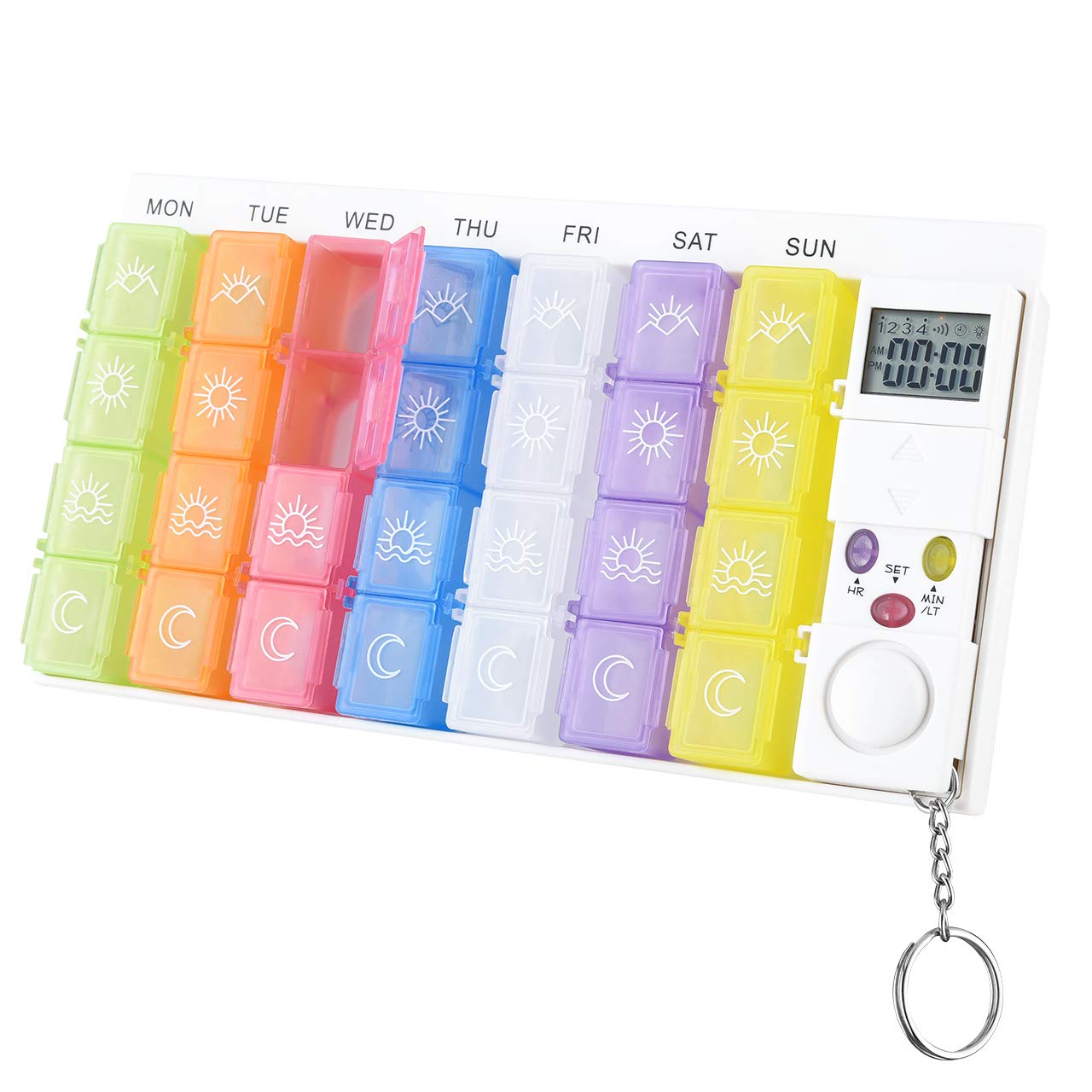 Buy Wilxaw 7 Day Pill Box Organizer 4 Times Remind A Day, Monthly Pill