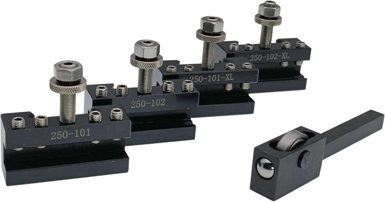 4 Pc Turning & Facing Lathe Tool Holder for AXA Quick Change Tool Post & 1 Pc Lathe Burnishing & Rolling Tool Smooth Surface Finish Turning Instead of Grinding.