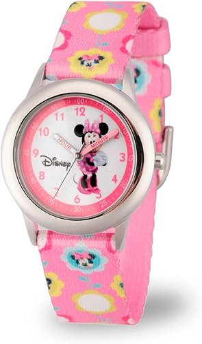Disney Minnie Mouse Kids Stainless Steel Time Teacher Analog Quartz Watch