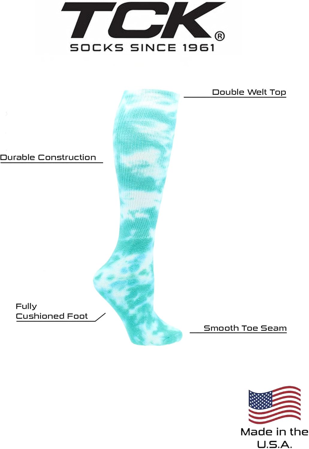 Tie Dye Multisport Tube Socks Soccer Softball Volleyball for Girls Boys Women and Men Youth and Adult - Image 4