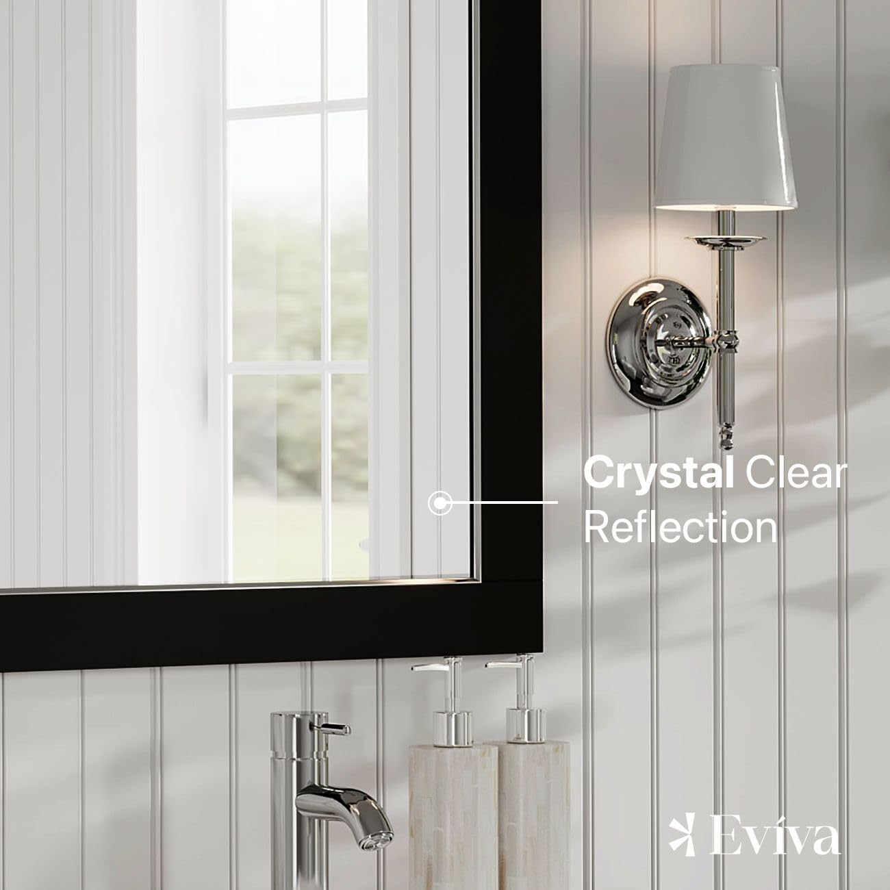 Eviva Aberdeen 24" Espresso Framed Bathroom Wall Mirror