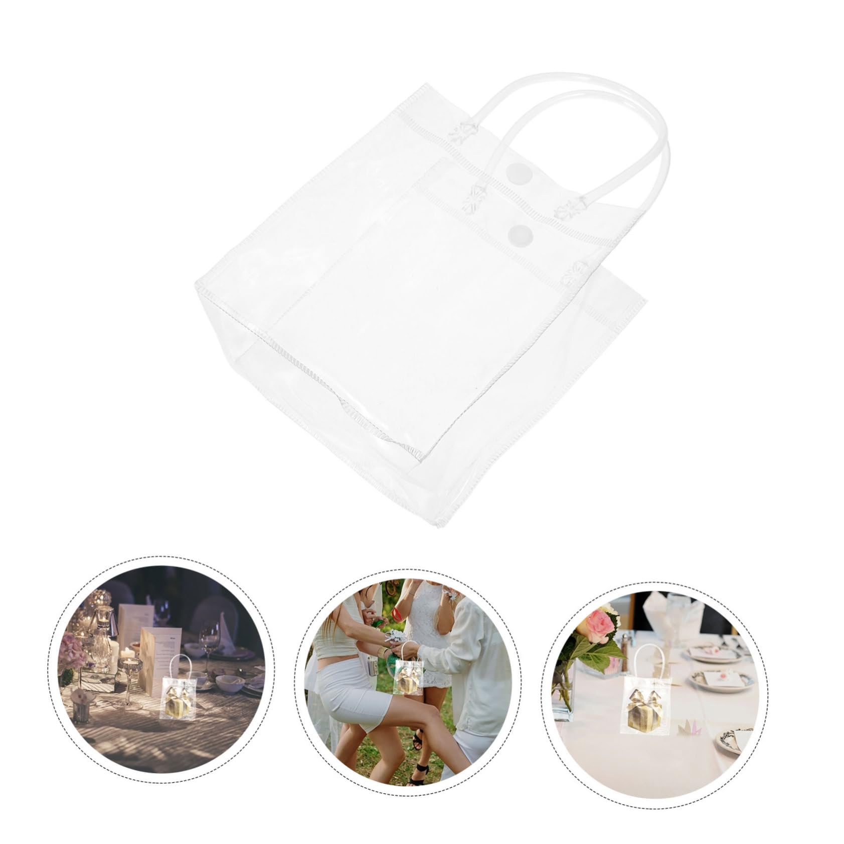 Borse Regalo Trasparenti in PVC con Manico, 40 Pezzi