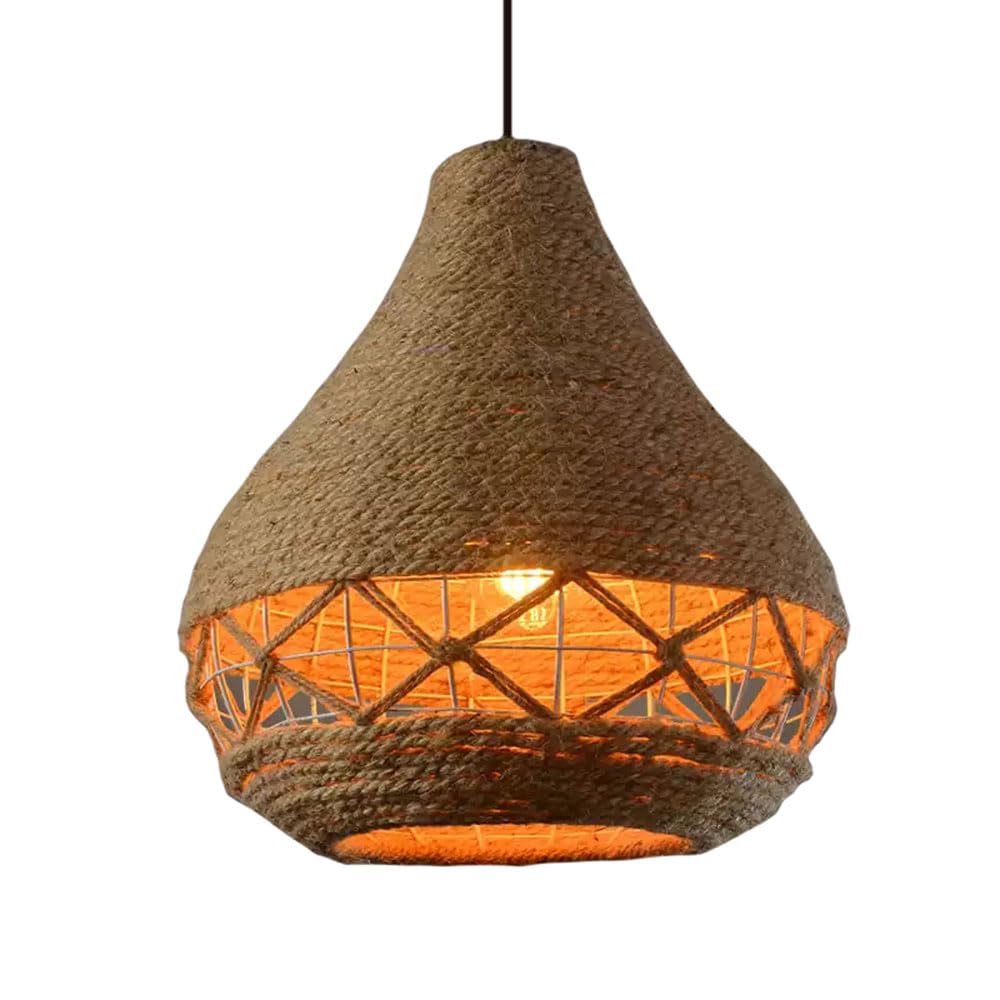 CSSYKV American Country Chandelier Hemp Rope Retro Lighting Coastal Loft Style Restaurant Chandeliers Industrial Metal Hemp Rope Ceiling Hanging Light Or Kitchen Island Restaurant Craft Farmhouse