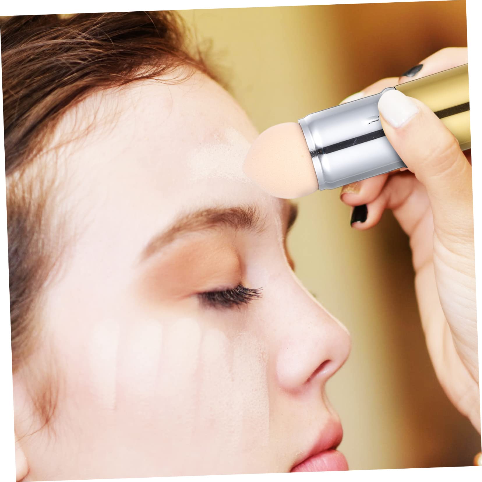 NOLITOY 4pcs Facial Volcanic Stone Stick Set Oil Absorbing Roller Makeup Sponge Dual Function Beauty Tool