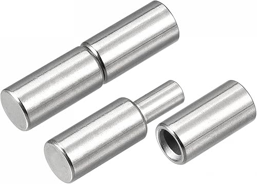 uxcell Bisagras de barril de soldadura, 1.575in x 0.394in, macho a hembra, pasador de bisagra de acero inoxidable 304 para puerta de casa de metal,