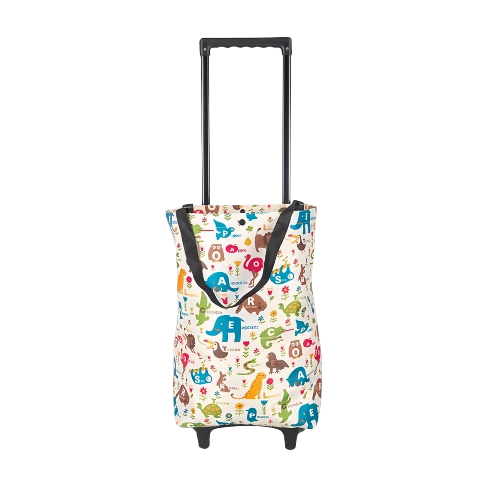 Chariot de courses pliable avec roulettes et sac fourre-tout portable pour marché