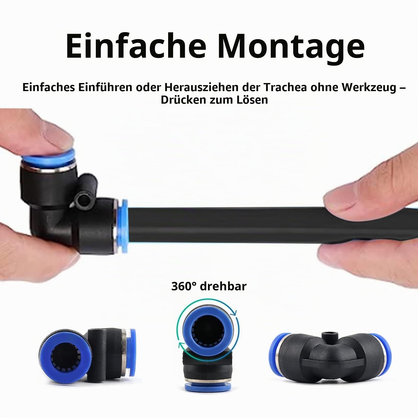 FORNAX Luftleitungs-Set mit 14-teiligem Luftdruck-zu-Verbindungsset, 30,5 m, 1,27 cm Außendurchmesser, Nylonschlauch, Luftleitungssystem, industrieller Schnellanschlusskupplung und Stecker