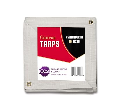 12' x 14' White 16 oz Canvas Tarpaulin