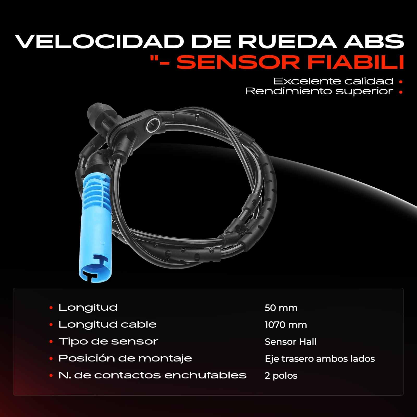 Frankberg Sensor de velocidad de ruedas Sensor ABS 2 Polos Compatible con Serie 3 Touring E46 325xi 330xi 330xd Serie 3 E46 325xi 330xi 330xd Replace# 34526756383