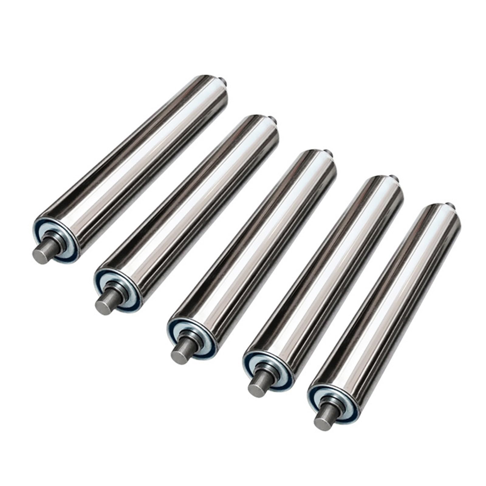 Bezsilne rolki przenośnikowe ze stali ocynkowanej, średnica 25-60 mm, długość 100-1000 mm, opakowanie 5 szt. (D25 mm 300 mm/11,8 cala), idealne do wydajnej obsługi materiałów