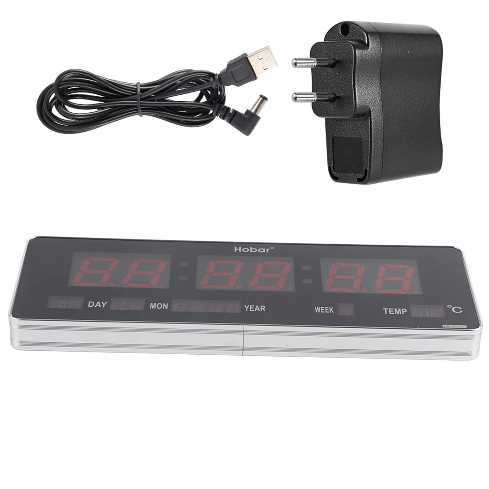 Orologio da Parete Digitale con Indicatore di Temperatura, Calendario, Display Digitale per Ufficio e Tavolo