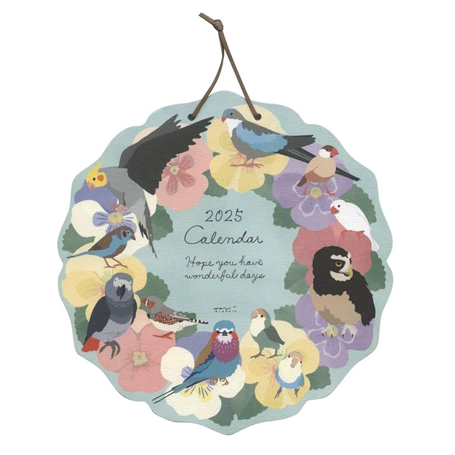 Amazon | ミドリ 2025年 カレンダー 壁掛け ダイカット トリ柄
