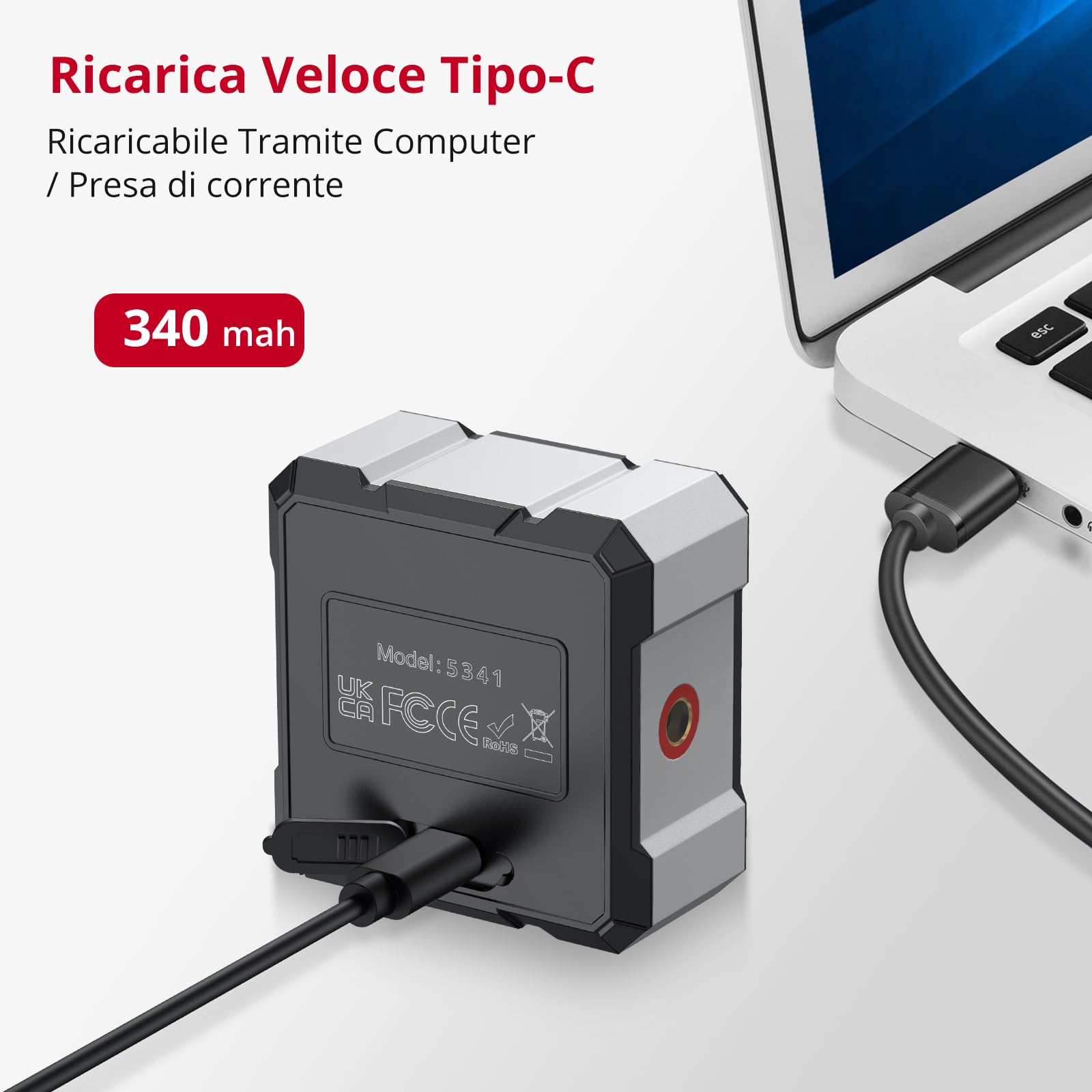 XUNTOP LCD Level Box Digitale Ricaricabile con Laser Elettronico Angle Finder 4x90° con 4 Lati Magnetici con Cavo Type-C per Ricarica Inclinometro Livella Laser Impermeabile con Retroilluminazione