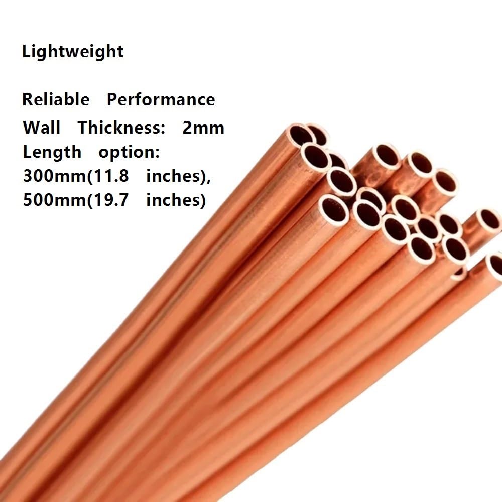 Tubolare cavo dritto tondo in rame, tubolare in rame con spessore della parete di 2 mm for lavorazione dei metalli, 1 pezz0(300 * 18 * 14MM)