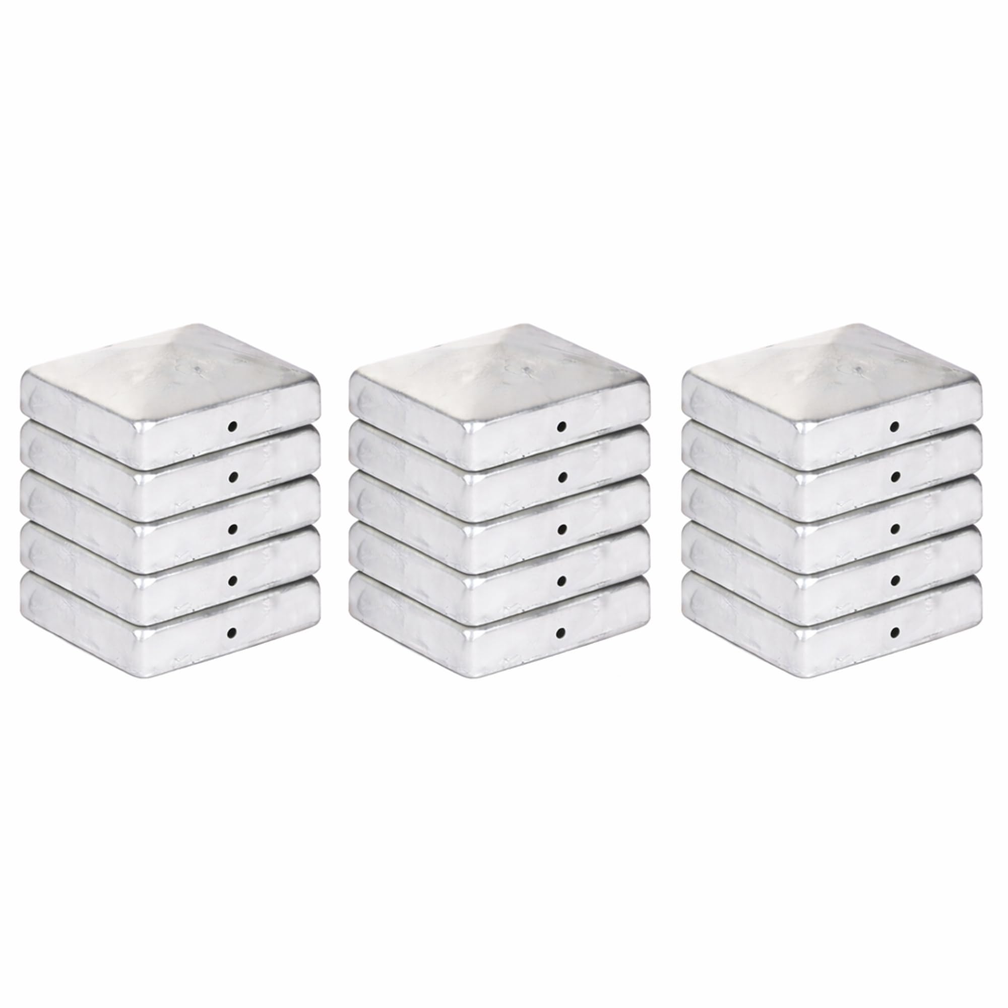 15x Tappo per Palo Piramide 71×71 mm – Acciaio Zincato a Fuoco per Pali in Legno 70×70 mm – Protezione Anticorrosione per Giardino, Recinzioni, Pergole e Terrazze
