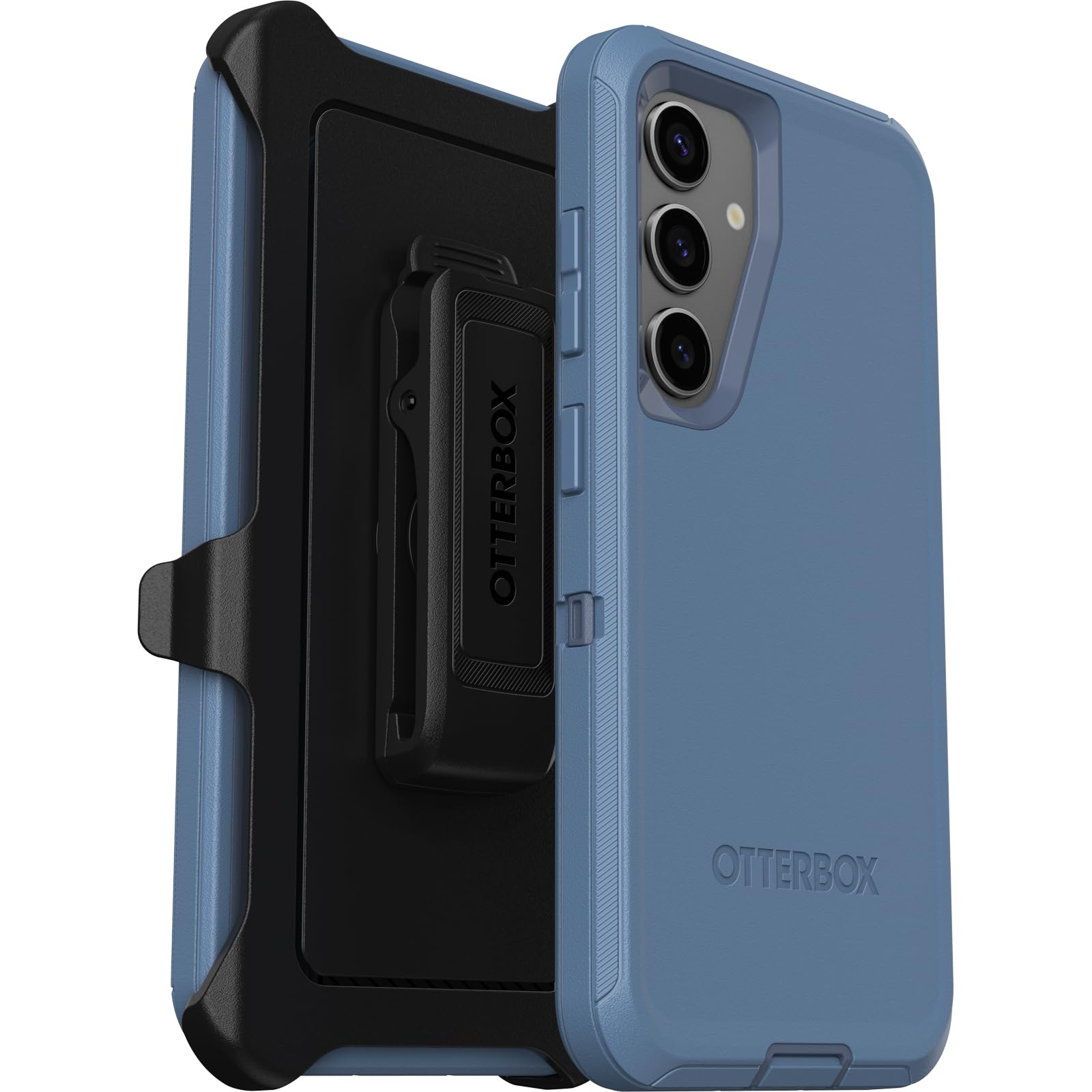 OtterBox Samsung Galaxy S24 Defender Series Case - BABY BLUE JEANS, rugged & durable, with port protection, includes holster clip kickstand