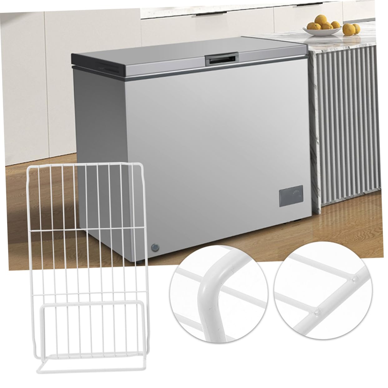 MAGICLULU 5 Sätze Gefrierfach Kühlschrank-Organizer Kühlschrank-Gitter Gefrierschrank Teiler Kühlschrankteiler Gürtel kann Veranstalter Liner Gefrierzubehör Kühlschrank-Trennwand Eisen Weiß