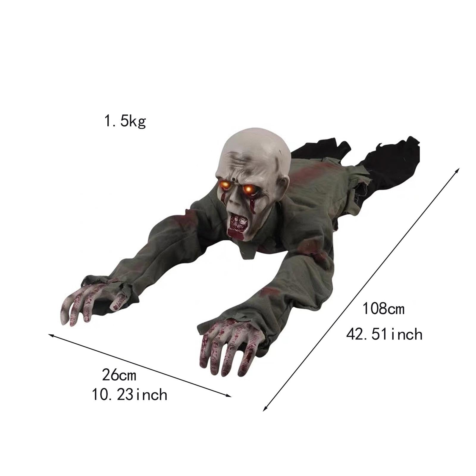 Amazon.de: Milageto Krabbelnder Zombie, Halloween-Dekoration, gruselige  Halloween-Requisite, kriechender Geist mit gruseligem Gerusch fr den  Innenbereich, Terrasse, Glatze