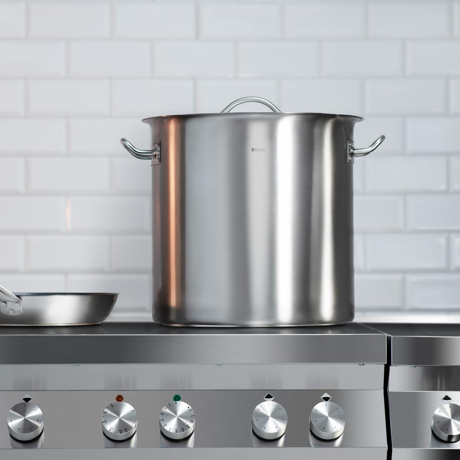 Royal Catering Pentola Per Induzione Pentola Acciaio Inox 36LI4.1 (Acciaio Inox, 36 L, Fondo 4.6 mm)