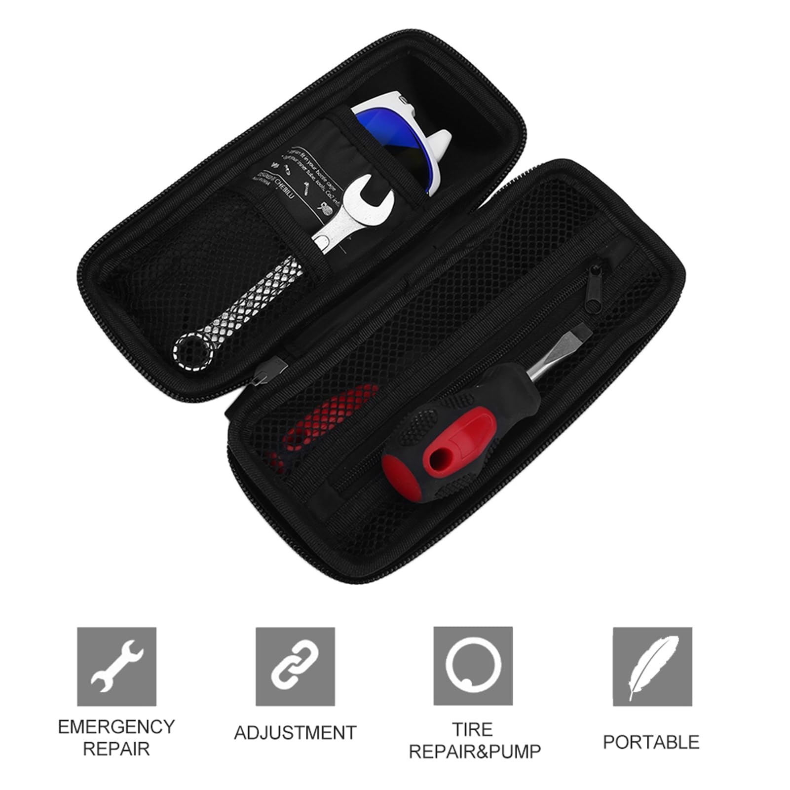 KIMISS Porta Attrezzi per Borraccia per Bici Kit Attrezzi per Bici Nero Eva Kit di Riparazione per Mountain Bike Impermeabile Borsa Porta Attrezzi per Confezione di Manutenzione per