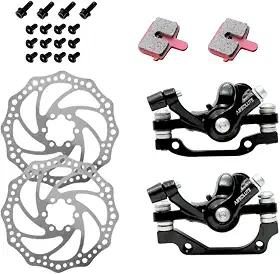 Kit Pinça Freio a Disco Mecânico Absolute Nero 160mm – Com Pastilha Quadrada – Aro 26 a 29