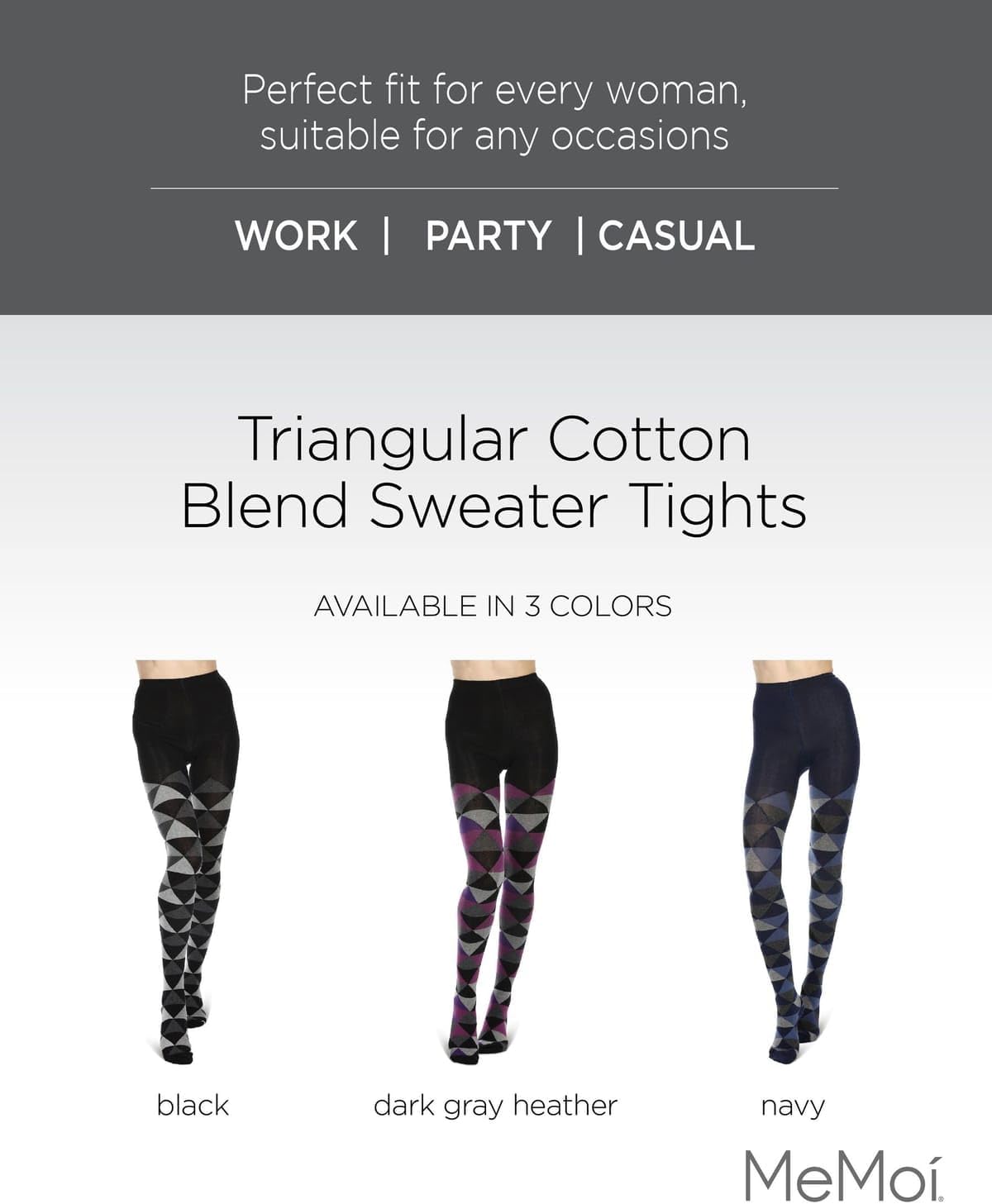 MeMoi Triangular Cotton Blend Sweater Tights - Image 2