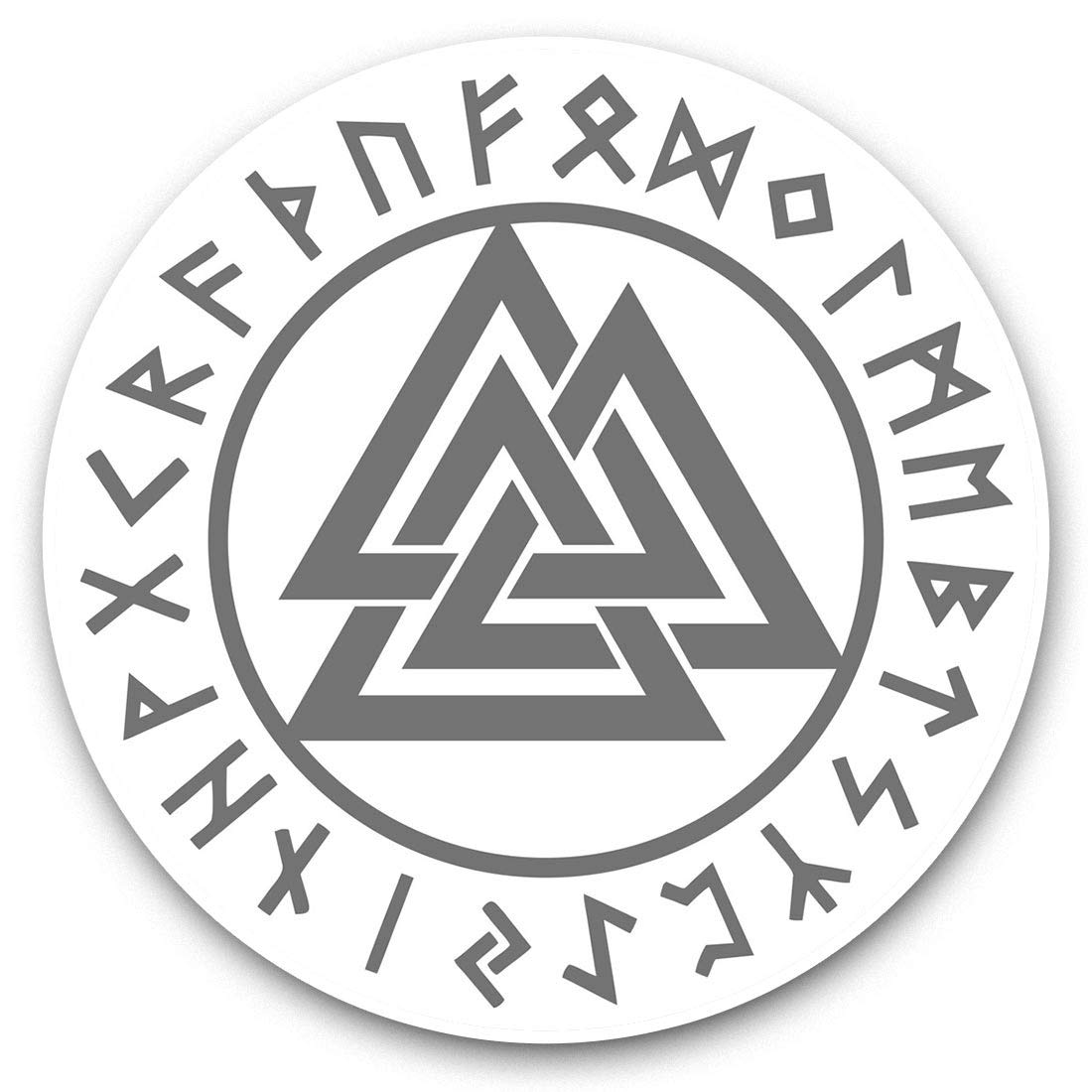 Destination Vinyl Ltd Bw Valknut Rune Trinity 39809 Vinyl Stickers (Set Of 2) 7.5Cm (Bw) - Valknut Rune Trinity Laptop Tablet Luggage Scrapbook #39809