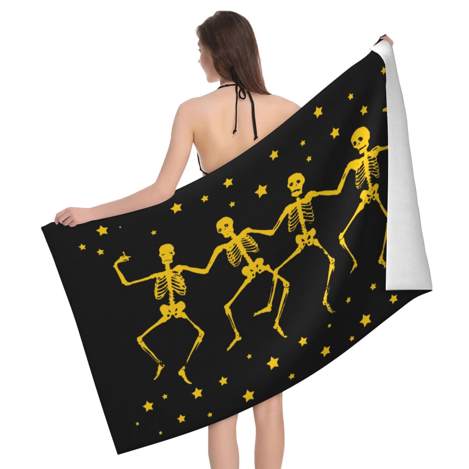 Lawenp Skulls Bath Towel Beach Towel Popular Durable Stylishffy Touch Highly Absorbent Quick Dry Polyester 32" X 52" Also As A Gift