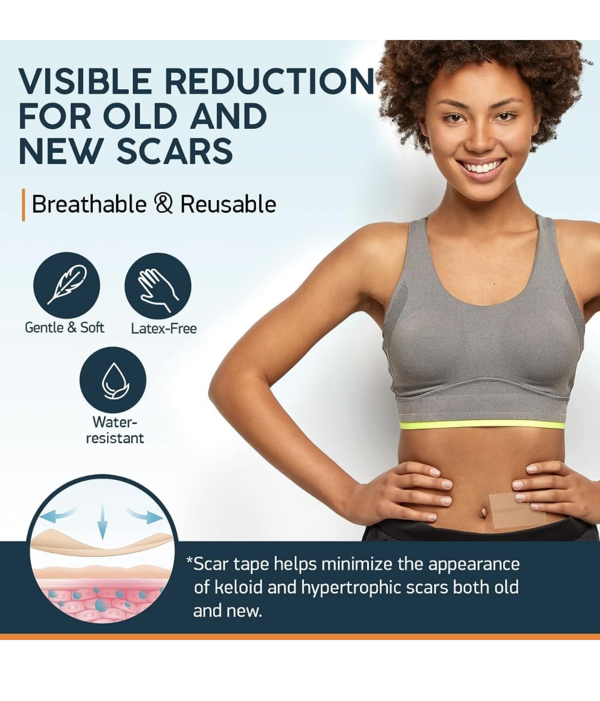 Silicone Scar Tape - Medical Grade Silicone Scar Sheets, 1” X 120”, 2-Pack - Professional Scar Removal Treatment for Keloid, C-Section, Surgery, Wrinkles - Reusable Scar Tape Strip - Image 6