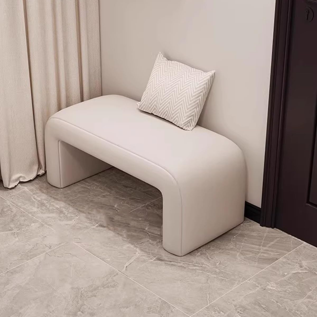 Asiento de banco rectangular de 60 cm y reposapiés de decoración