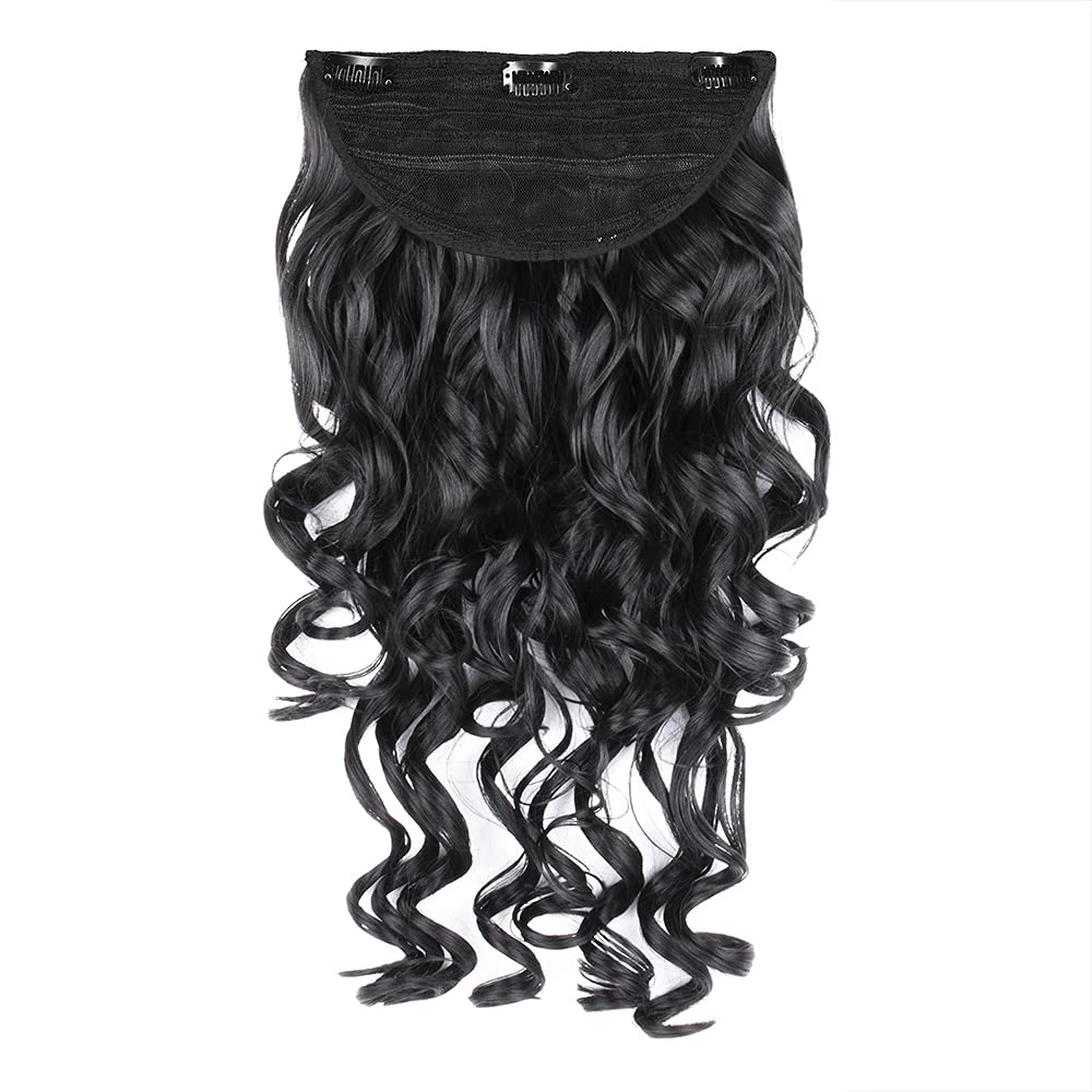 24-Inch Step Curl Clip-In Korean Synthetic Breatheable Hair Extensions for Women Natural Look Instant Volume & Length – Jet Black-image-8