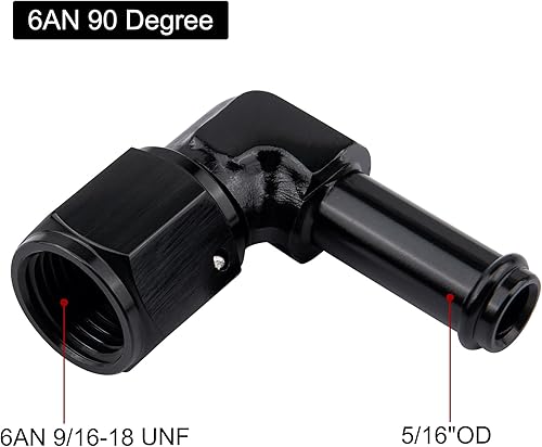 Vista 34 de EVIL ENERGY 8AN hembra a manguera de púas de 1/2 pulgada giratoria de 45 grados