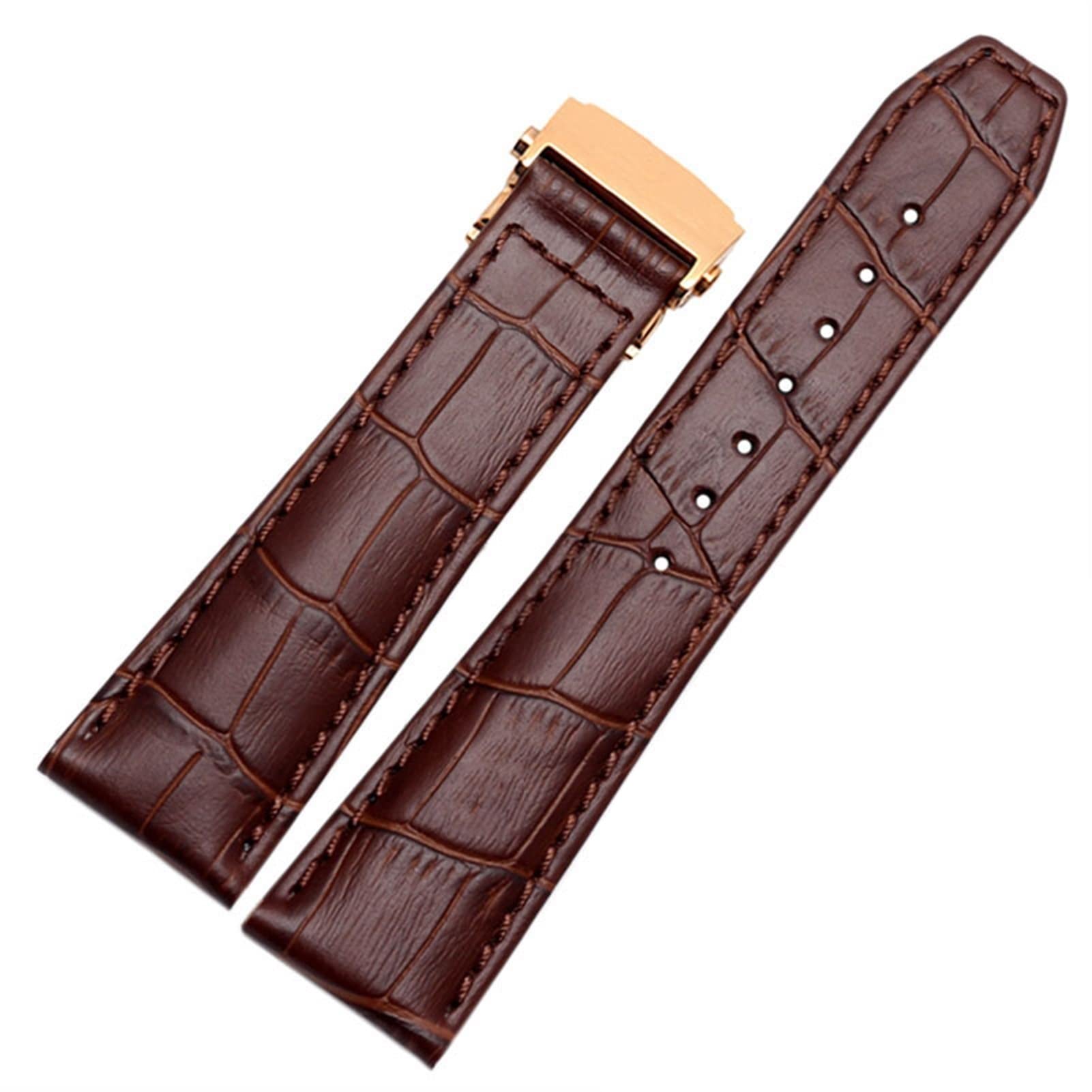 Bracelet cuir véritable 20mm pour montre Maurice Lacroix Eliros avec boucle déployante marron