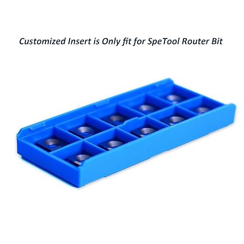 Miniatura 7 de SpeTool Top&Bottom Bearing Flush Trim Router Bit 1/2 Shank with 10PCS Carbide Inserts Replacement, Woodworking Templates Patterns Bits Industrial