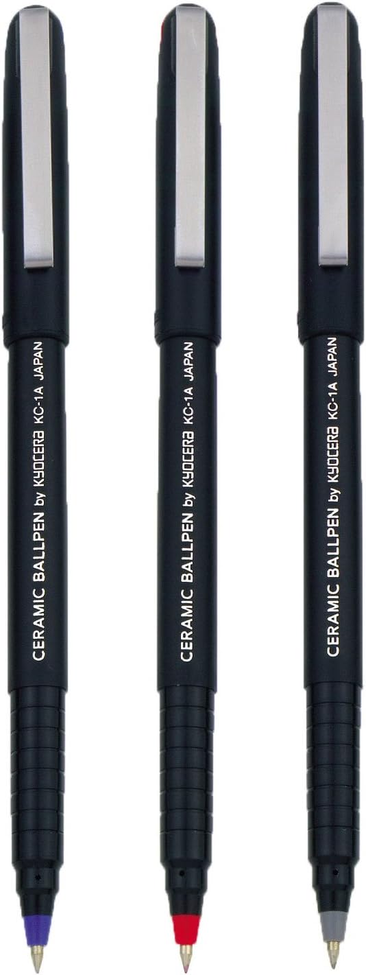 Kyocera 3 Piece Pen Set, Inks, Black, Blue, and Red (KC-1)